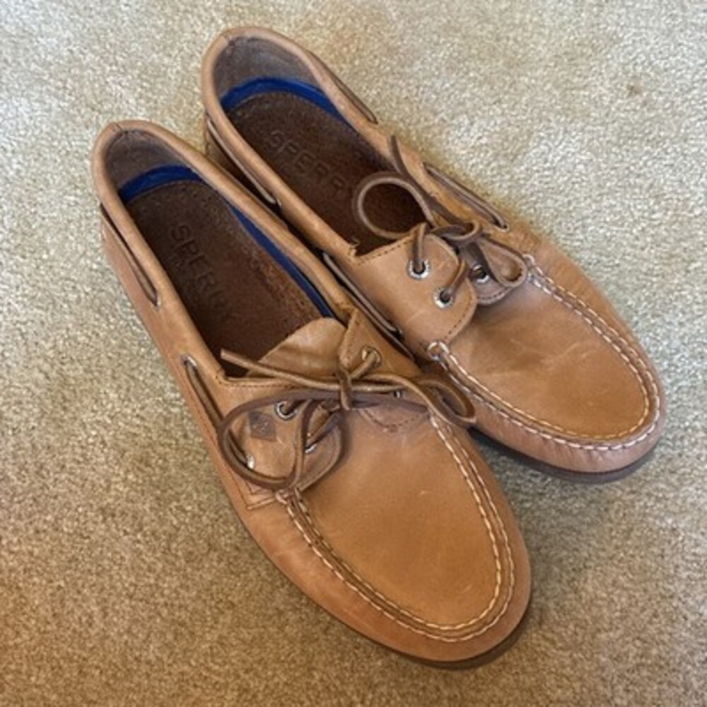 Sperry Top Siders Brown Leather Men 9S (narrow) EUC